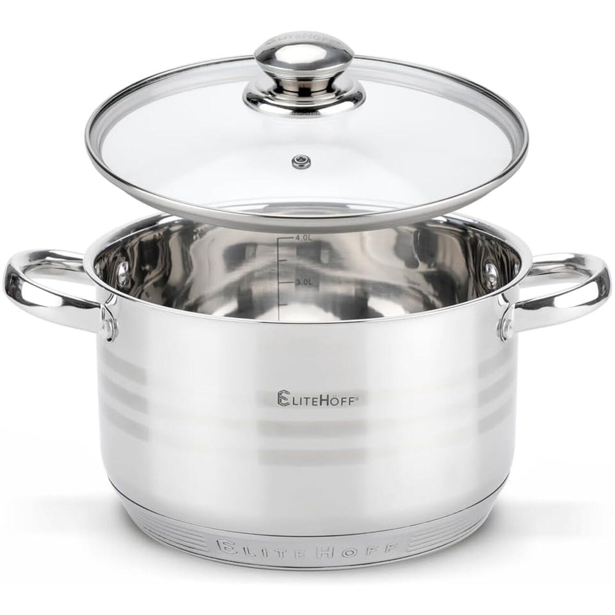 Batería de Cocina Ollas 12 Piezas en Acero Inoxidable con Tapas Apta para Todo Tipo de Cocinas